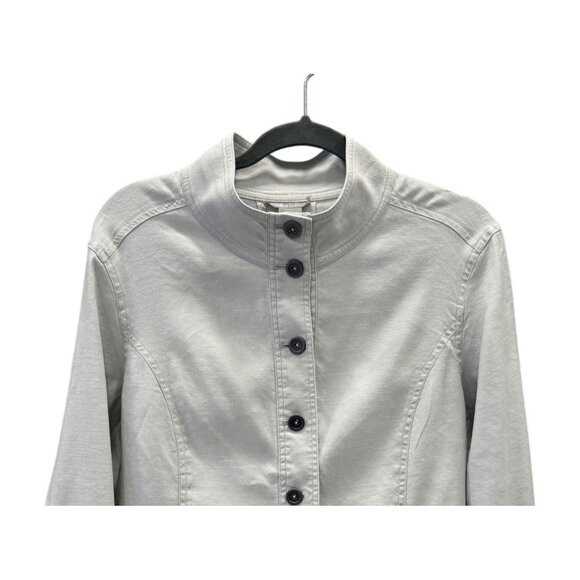 Bella Colori Light Gray Linen Blend  Jacket Lace-Up Back Detail - Womens Small - Picture 2 of 7